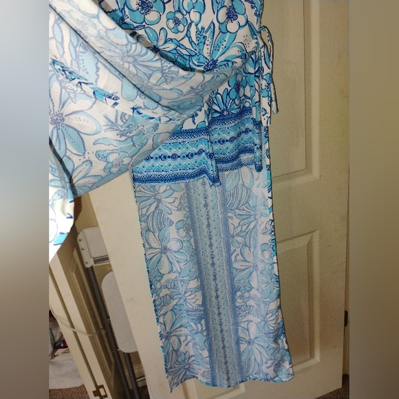 Womens Lilly Pulitzer Donna Maxi Romper Succulent Blue Size 2 Never worn - Picture 3 of 11